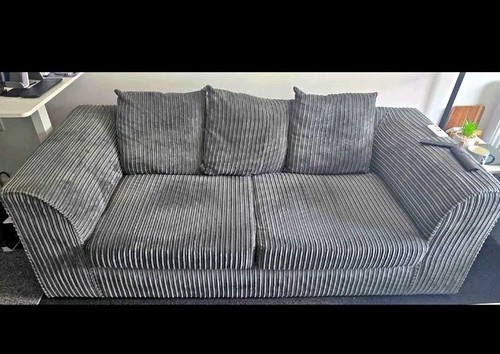 Grey striped corduroy seater - striped, 2