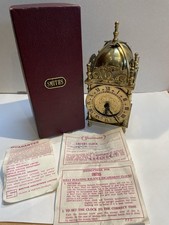 Smiths Brass  Vintage 8-Day Manual Winding Clock 18 x 7cm Winds & Mechanism Work