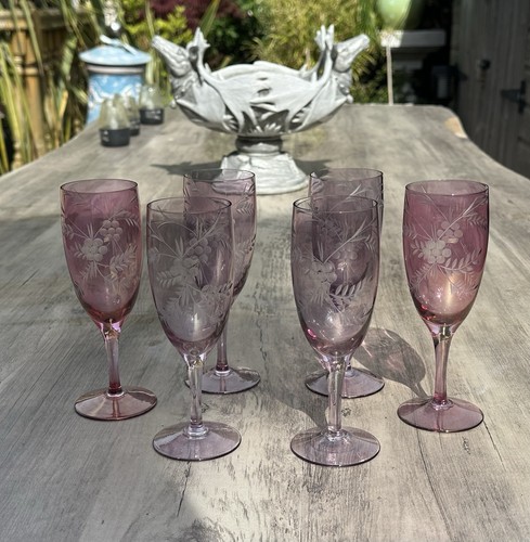 Six vintage bohemian etched - six,