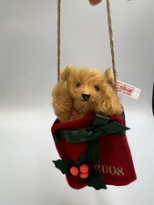 Steiff Vintage 2008 Hanging Christmas Stocking Box Decoration Mini Teddy Bear