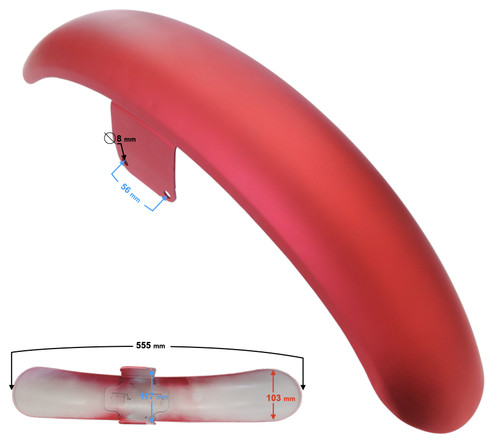 Red front mudguard fairing for
