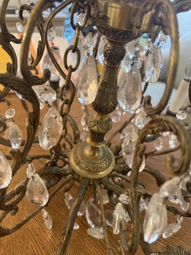 Vintage heavy brass crystal - vintage,