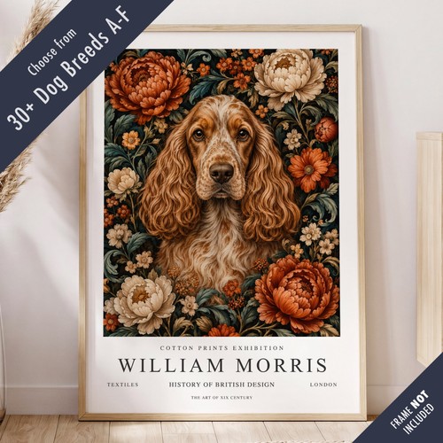 William morris style dog - william,