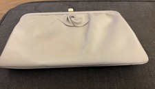 Vintage Jane Shilton Cream Leather Clutch Bag VGC