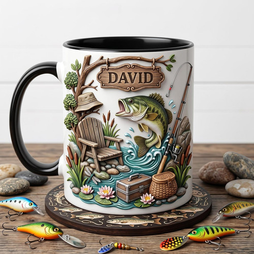 Custom lake life fishing mug - custom,