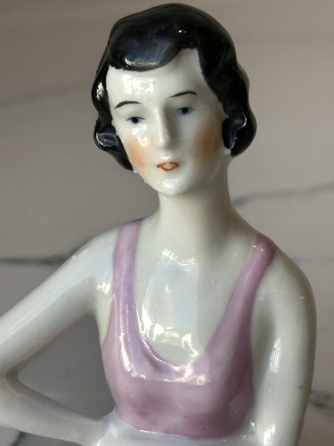 Antique german porcelain pin - antique,