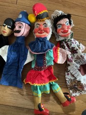 Professional Punch & Judy Carved Headed Wooden Vintage Puppets, + 2  - policeman