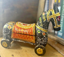 Vintage Wooden Horse Colourful