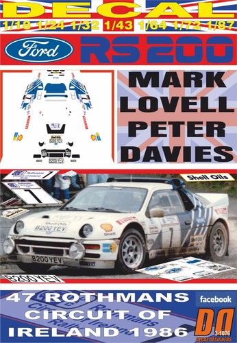 Decal ford rs200 - m.lovell, c.of