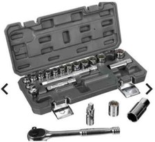 Halfords 3/8” Drive Metric 21 Pce Socket Set 72 Tooth Ratchet