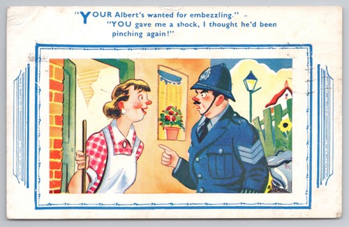 Postcard police comic - police,