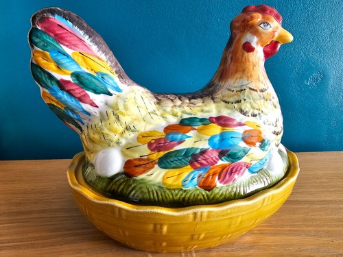 Schramberg pottery hen - pottery,