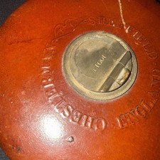Vintage Chesterman 100ft Tape Measure Sheffield leather brass inch retractable 