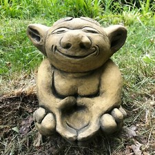 Troll candle holder stone home or garden ornament 21cm/8.5" H