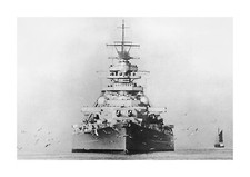 The Bismark on the Elbe in 1941 A4 reproduction poster with choice of frame