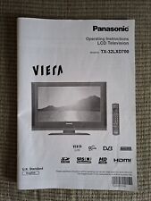 Panasonic VIERA TV Manual Instructions Booklet TX 32 LXD700