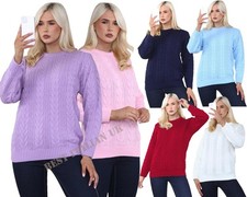 Ladies Women Cable Knit Long