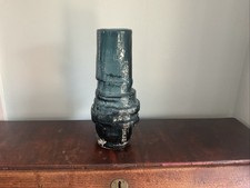 Whitefriars Geoffrey Baxter Hooped Vase Indigo Pat No.9680.