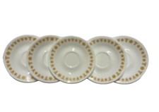 6 VINTAGE Corelle Butterfly Gold Saucer Set 6.25" CorningWare, 1970s 