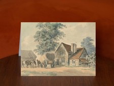 Horses and Wagon Outside a Cottage by Samuel Howitt - A5 Art Print Card