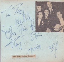 The Five Smith Brothers & Max Miller (Cheeky Chappie) VINTAGE SIGNED ALBUM PAGE
