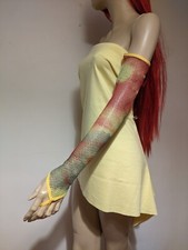 Ladies Sexy Long Fishnet Fingerless Fancy Lace Arm Gloves Punk Emo Girls Fashion