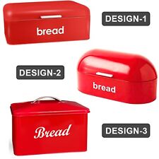 AMERICAN STYLE BREAD BIN CURVED LID STEEL KITCHEN FOOD STORAGE