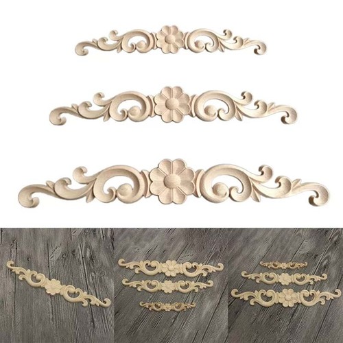 2pcs wooden carved applique - 2pcs,