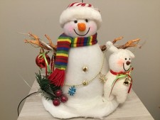 FIBRE OPTIC SNOWMAN WITH