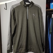 Puma Golf Men's 1/4 Zip Pullover Mid layer Dark Grey