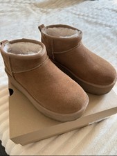 Ugg Classic Mini Platform Chestnut Size 6 Uk Brown Authentic Boots With Box