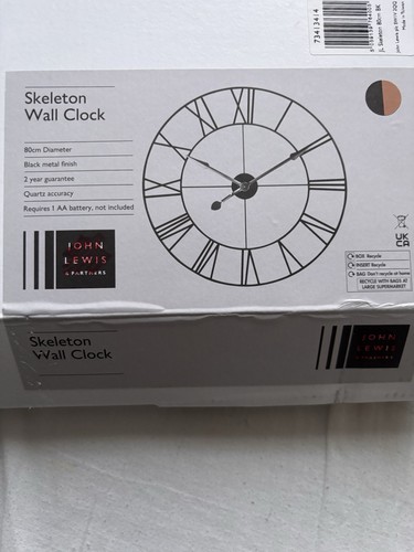 Wall clock john lewis black - wall,