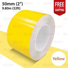YELLOW 50mm 2" Roll PIN STRIPE Car Striping Trim Line TAPE Decal Vinyl Sticker