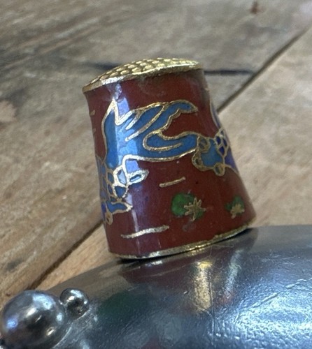 Vintage cloisonné thimble - vintage, –