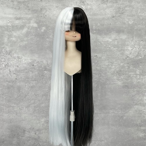 Dolls wigs black - black, white