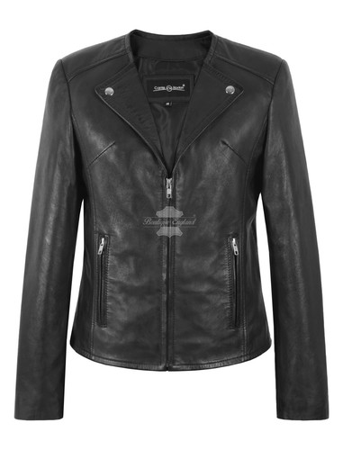 Ladies collarless zip black - ladies,