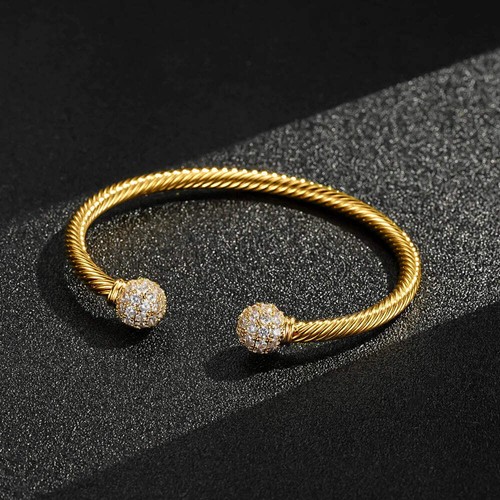 Unisex 9ct gold ball torque - gold,