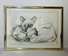 Vintage Lovely Signed Pollyanna Pickering  Cats Mounted Framed