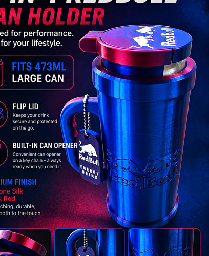 Red bull 473ml can - red,
