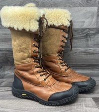 Ugg Adirondack Tall Brown Boots UK 5.5 EU 38 Suede Leather Sheepskin Vibram 5498