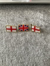 St George Cross & Union Jack pin badge set 