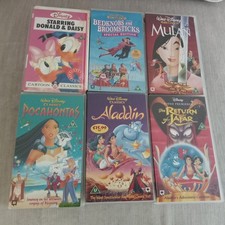 Bundle/Job Lot 6 Walt Disney Classic VHS Videos In Original Cases Good Condition