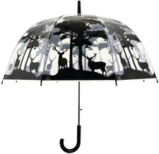 Esschert Design Forest & Stag Umbrella See Through Dome 31" Diameter Brolly