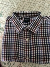James Pringle Brushed Cotton Lilac and Plum Checked Shirt Size Large