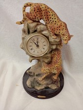 Juliana Vindsor Quartz Leopard Clock 12” Inches Tall Vintage Mantel Clock