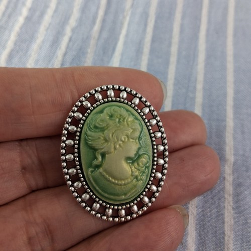 Portrait cameo brooch pin - cameo,