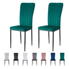 2/4/6Pcs Velvet Dining Chairs with Upholstered Seat and Metal Legs-ELLE