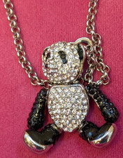 Vintage Butler and Wilson Rhinestone Panda pendant necklace new other large