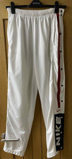 RETRO VINTAGE NIKE TEARAWAY POPPER BREAKAWAY PANTS JOGGERS 90S WHITE SMALL 28 30