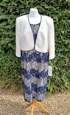 BNWT Condici Designer Mother Bride Dress Suit Outfit Ivory Navy Lace Size 20